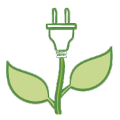 Plant with electrical plug icon