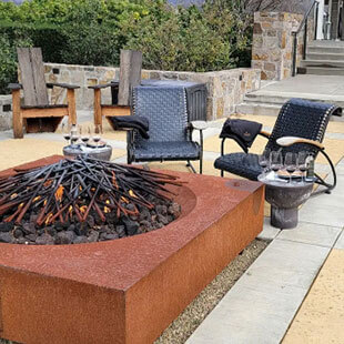 Tasting room outdoor fire pit