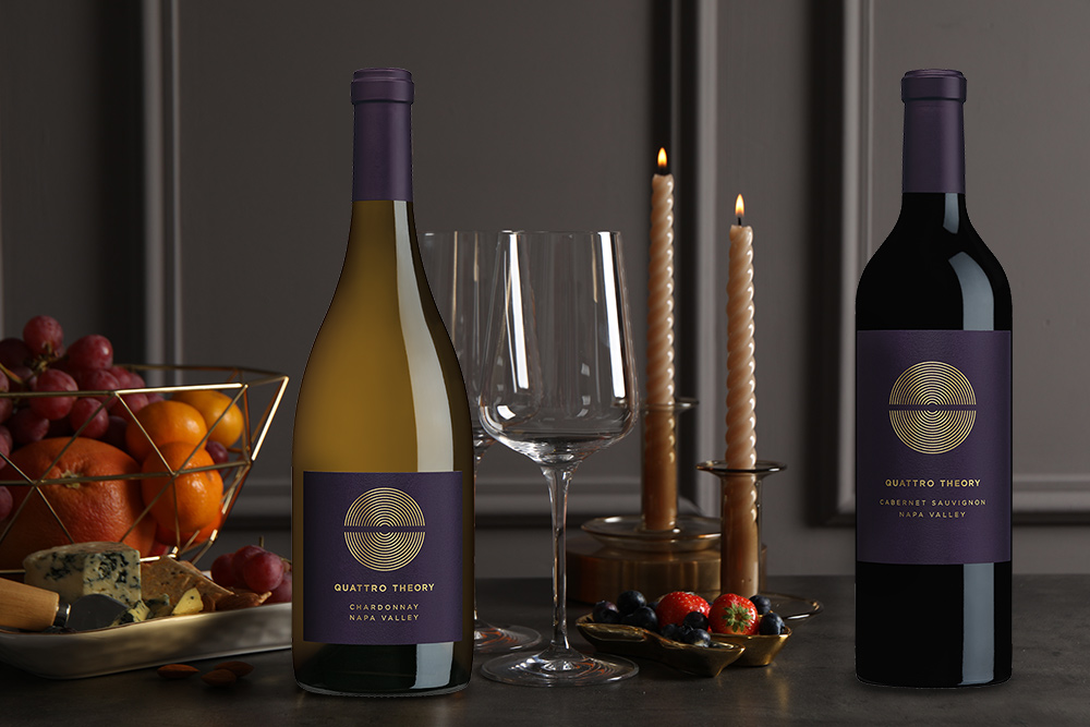 quattro theory wines on a beautifully decorated table