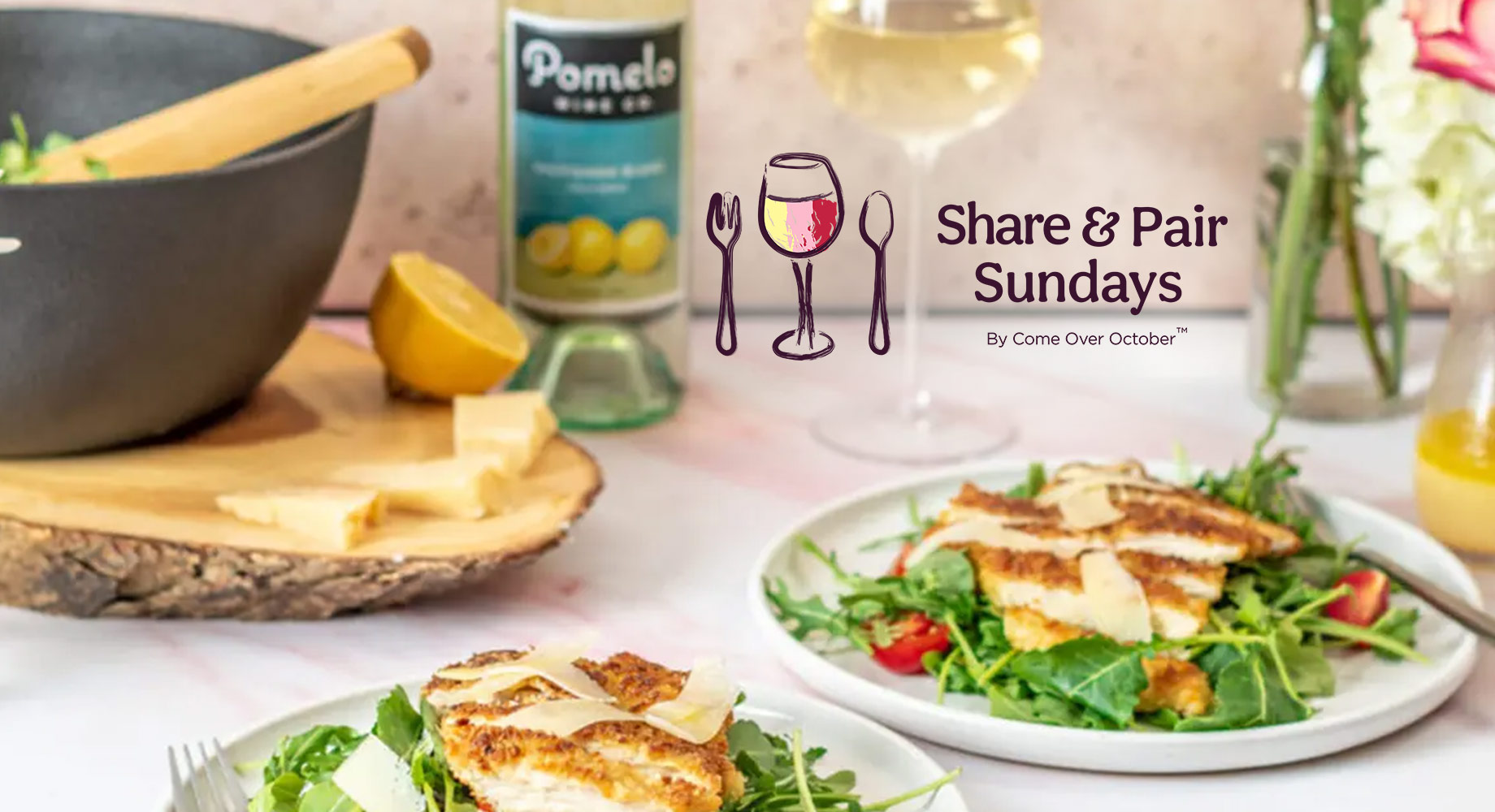 Share & Pair Sundays. Try our panko chicken salad recipe and pair with Pomelo sauvignon blanc.